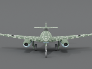 low poly cartoon messerschmitt me 262 wwii airplane 3D Model