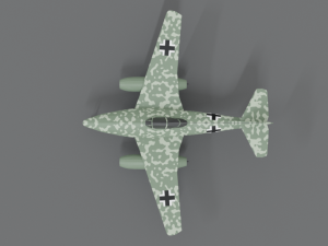 low poly cartoon messerschmitt me 262 wwii airplane 3D Model