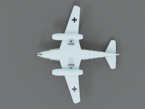 low poly cartoon messerschmitt me 262 wwii airplane 3D Model