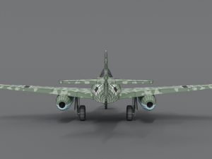 low poly cartoon messerschmitt me 262 wwii airplane 3D Model