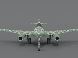 low poly cartoon messerschmitt me 262 wwii airplane 3D Model