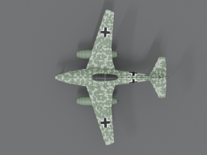 low poly cartoon messerschmitt me 262 wwii airplane 3D Model