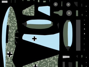 low poly cartoon messerschmitt me 262 wwii airplane 3D Model