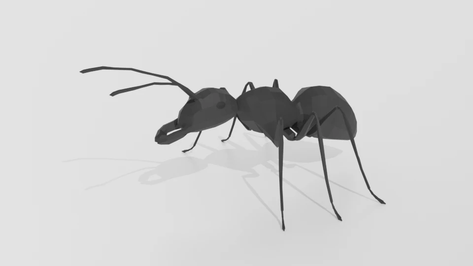 low poly cartoon ant 3D Model .c4d .max .obj .3ds .fbx .stl .blend 