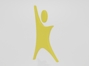 low poly cartoon happy kid logo 3Dモデル