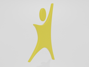 low poly cartoon happy kid logo 3Dモデル