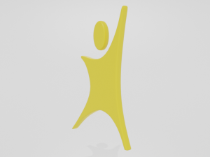 low poly cartoon happy kid logo 3Dモデル