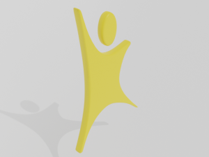 low poly cartoon happy kid logo 3Dモデル