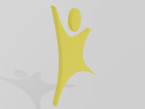 low poly cartoon happy kid logo 3D Model