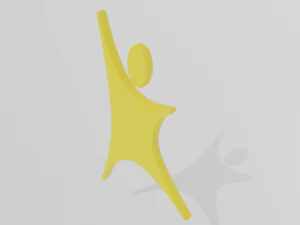 low poly cartoon happy kid logo 3D Model