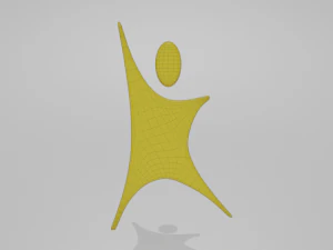low poly cartoon happy kid logo 3D Model