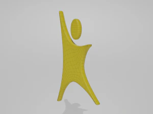 low poly cartoon happy kid logo 3D Model