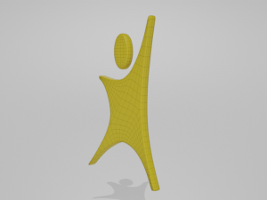low poly cartoon happy kid logo 3Dモデル