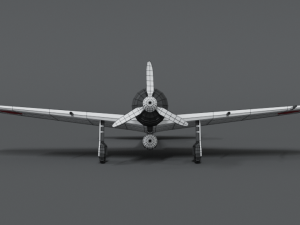 low poly cartoon mitsubishi a6m zero wwii airplane 3D Model