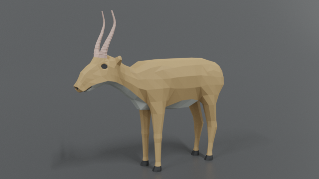 low poly cartoon saiga antelope 3D Model .c4d .max .obj .3ds .fbx .stl .blend 