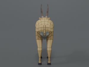 low poly cartoon saiga antelope 3D Model