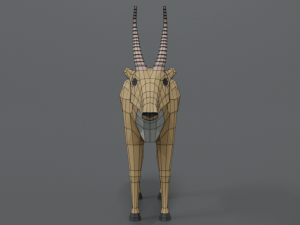 low poly cartoon saiga antelope 3D Model