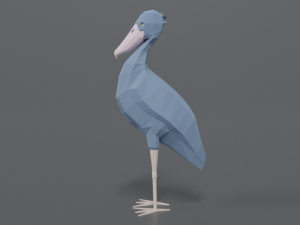low poly cartoon shoebill stork 3D 모델