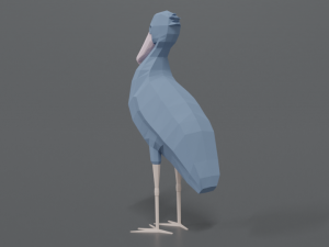 low poly cartoon shoebill stork 3D 모델