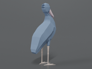 low poly cartoon shoebill stork 3D 모델