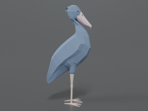 low poly cartoon shoebill stork 3D 모델