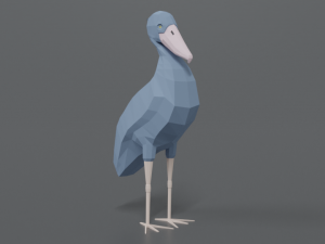 low poly cartoon shoebill stork 3D 모델
