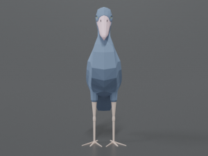 low poly cartoon shoebill stork 3D 모델