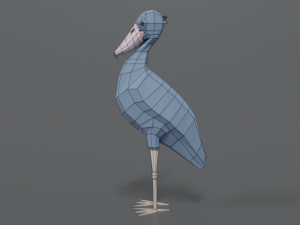 low poly cartoon shoebill stork 3D 모델