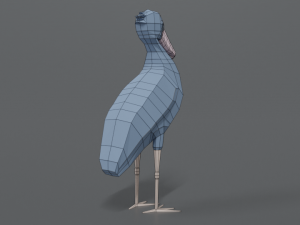 low poly cartoon shoebill stork 3D 모델
