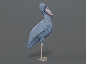 low poly cartoon shoebill stork 3D 모델