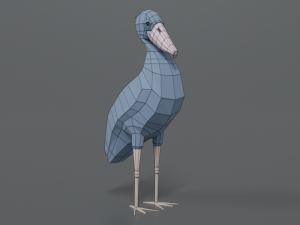 low poly cartoon shoebill stork 3D 모델