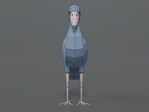 low poly cartoon shoebill stork 3D 모델