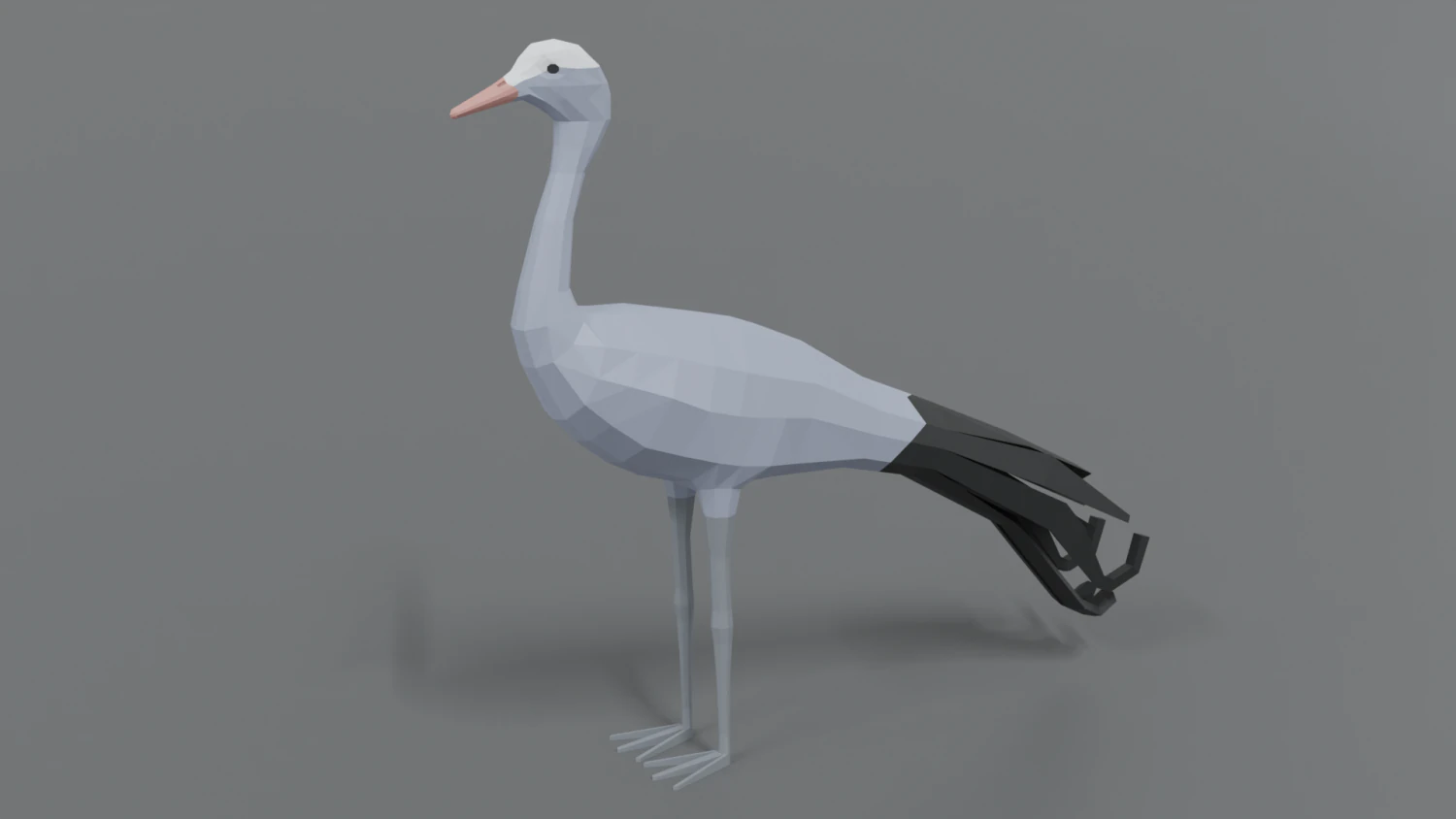 low poly cartoon blue crane 3D Model .c4d .max .obj .3ds .fbx .stl .blend 