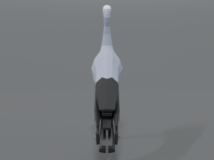 low poly cartoon blue crane 3D Model