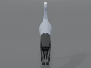 low poly cartoon blue crane 3D Model