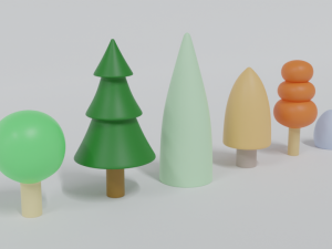 low poly cartoon tree toys Model 3D