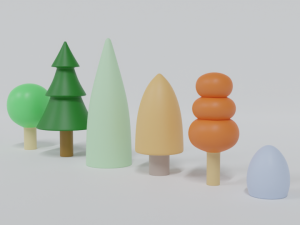 low poly cartoon tree toys 3Dモデル