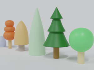 low poly cartoon tree toys 3Dモデル