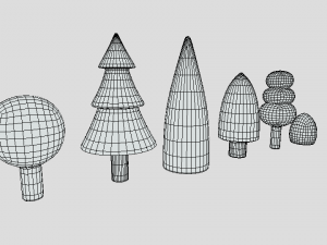 low poly cartoon tree toys 3Dモデル