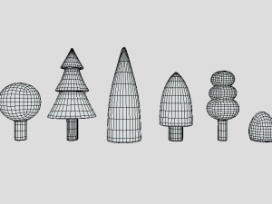 low poly cartoon tree toys 3Dモデル
