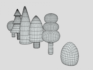 low poly cartoon tree toys 3Dモデル