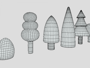 low poly cartoon tree toys 3Dモデル
