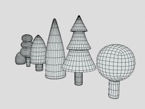 low poly cartoon tree toys 3Dモデル
