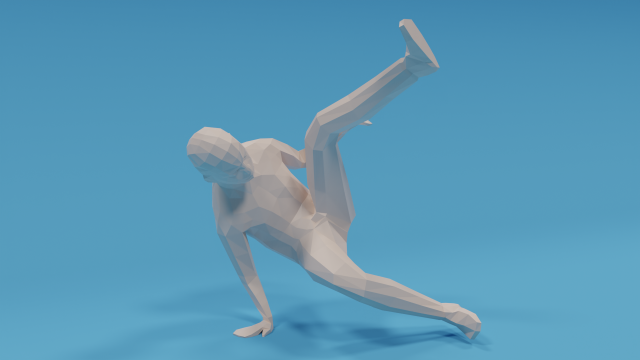 low poly break dance kid 3D मॉडल .c4d .max .obj .3ds .fbx .stl .blend 