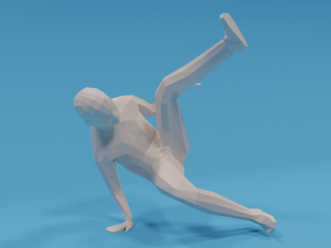 low poly break dance kid 3D Model