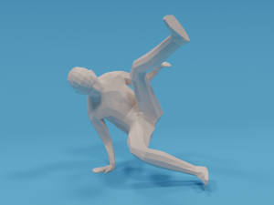 low poly break dance kid 3D मॉडल