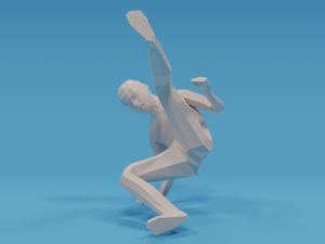low poly break dance kid 3D मॉडल