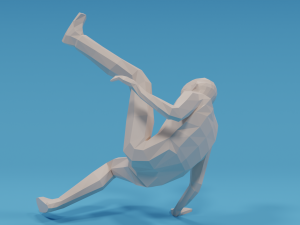low poly break dance kid 3D मॉडल