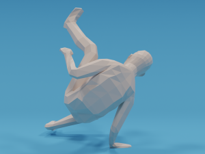 low poly break dance kid 3D मॉडल