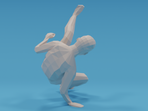 low poly break dance kid 3D मॉडल
